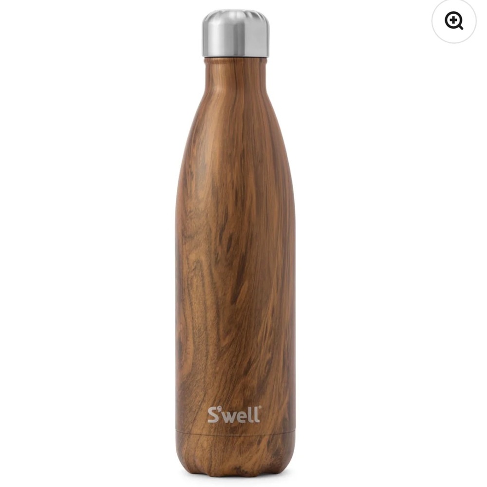 S'well Original Teakwood Brown and Silver Dining Thermos 25 Oz